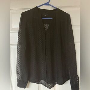 Sheer Black Polka Dot Blouse